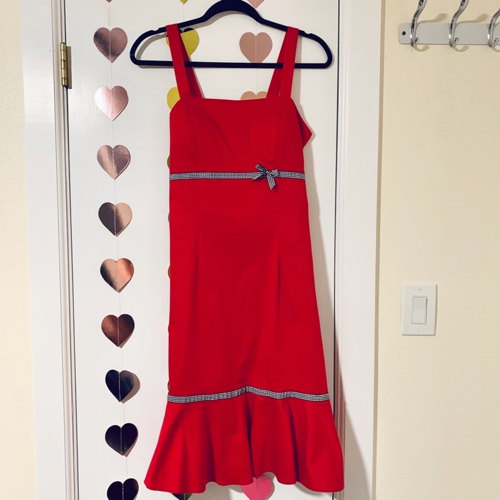 Summer Ruffle Red Dress